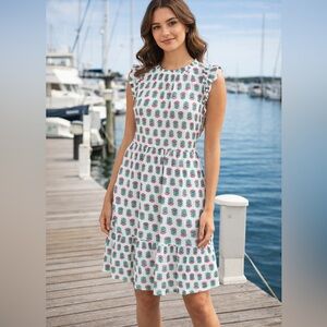 J. Crew Factory NEW Pink & Green Floral Block Print Sleeveless Dress SZ 10